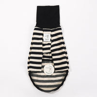 HKM-032019 High Collar Striped Cotton Stretch Dog Clothes in Red and Black for Small to 3XL Pets