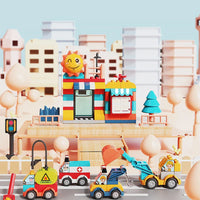 HKM-032147 DIY Assembly 135-Piece Building Block Set for Kids - Modern City Car Toy
