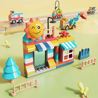 HKM-032147 DIY Assembly 135-Piece Building Block Set for Kids - Modern City Car Toy