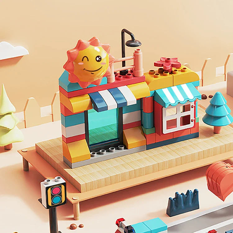 HKM-032147 DIY Assembly 135-Piece Building Block Set for Kids - Modern City Car Toy