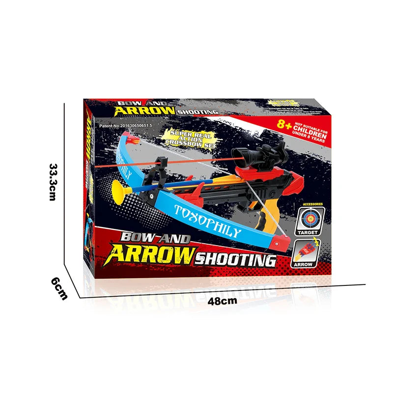 HKM-032211 Mini Archery Toy Set for Kids - Indoor Outdoor Bow and Arrow Game with Safe Arrows