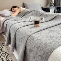 HKM-032403 Cotton Gauze Blanket with European Geometric Design for Summer Comfort
