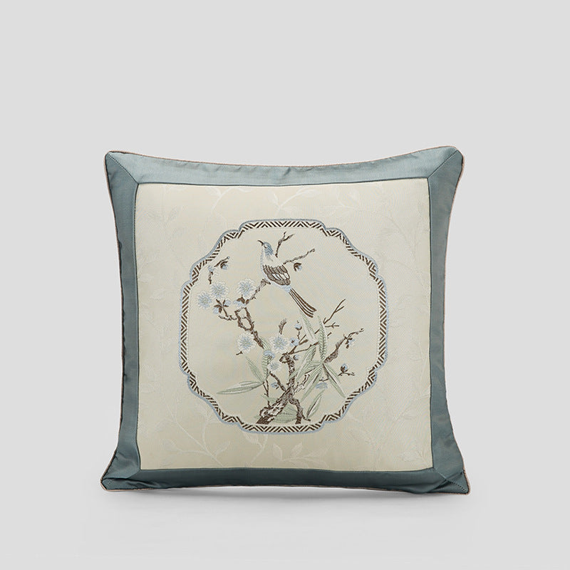 HKM-032467 Chinese Style Jacquard Pillow Cover - Modern High-Precision Cushion for Living Room and Commercial Spaces