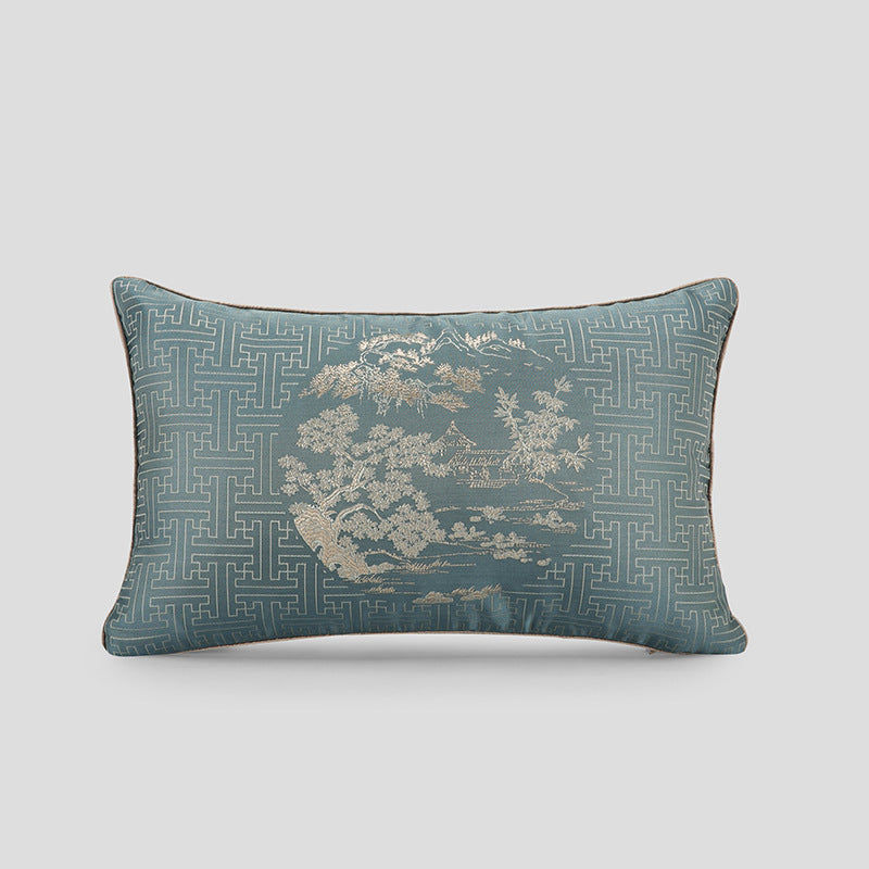 HKM-032467 Chinese Style Jacquard Pillow Cover - Modern High-Precision Cushion for Living Room and Commercial Spaces