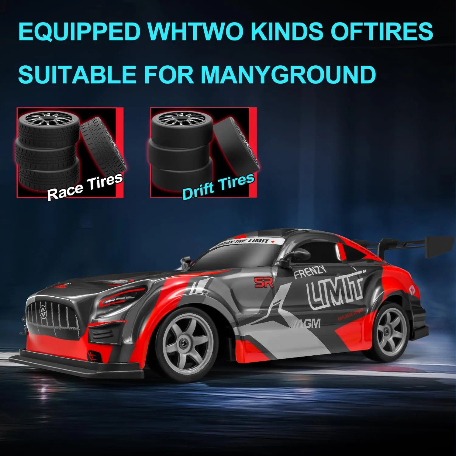 HKM-032531 1:16 Scale Remote Control Drift Car - Electric 4x4 RC Racing Car for Kids and Beginners