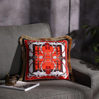HKM-032531 Double-Sided Printed Fringe Pillow Cushion 45x45cm in Various Colors and Patterns