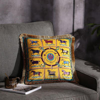 HKM-032531 Double-Sided Printed Fringe Pillow Cushion 45x45cm in Various Colors and Patterns