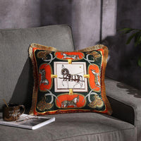 HKM-032531 Double-Sided Printed Fringe Pillow Cushion 45x45cm in Various Colors and Patterns