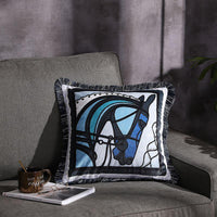 HKM-032531 Double-Sided Printed Fringe Pillow Cushion 45x45cm in Various Colors and Patterns