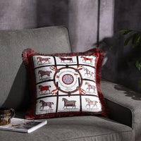 HKM-032531 Double-Sided Printed Fringe Pillow Cushion 45x45cm in Various Colors and Patterns