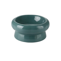 HKM-032595 High-Standing Ceramic Cat Bowl with Cervical Spine Protection - Available in Multiple Colors