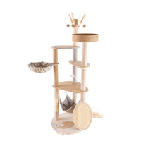 HKM-032723 Large Wooden Integrated Cat Climbing Frame with Shelf