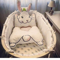 HKM-032787 Children's Play Mat - Rabbit and Raccoon Design, 120x65 cm Fabric Toy for Infants (0-3 Years)