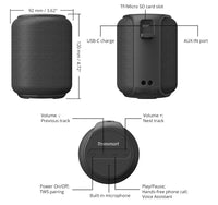 HKM-032915 Waterproof Bluetooth Speaker with Super Bass and High Volume, 15W Power, 20-Hour Battery Life, IPX6 Rating