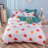 HKM-033043 Floral Design Aloe Cotton Duvet Cover Set for 2.0m Bed - 3-Piece Bedding