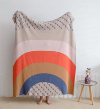 HKM-033043 Nordic Cotton Wool Napping Blanket - Soft and Cozy Throw, 130x160cm, Multiple Colors Available