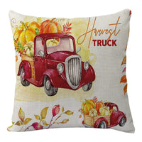 HKM-033107 Sunflower Design Linen Cushion Cover - 45x45cm, Soft PP Cotton Filling
