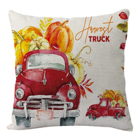 HKM-033107 Sunflower Design Linen Cushion Cover - 45x45cm, Soft PP Cotton Filling