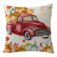 HKM-033107 Sunflower Design Linen Cushion Cover - 45x45cm, Soft PP Cotton Filling
