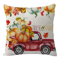 HKM-033107 Sunflower Design Linen Cushion Cover - 45x45cm, Soft PP Cotton Filling