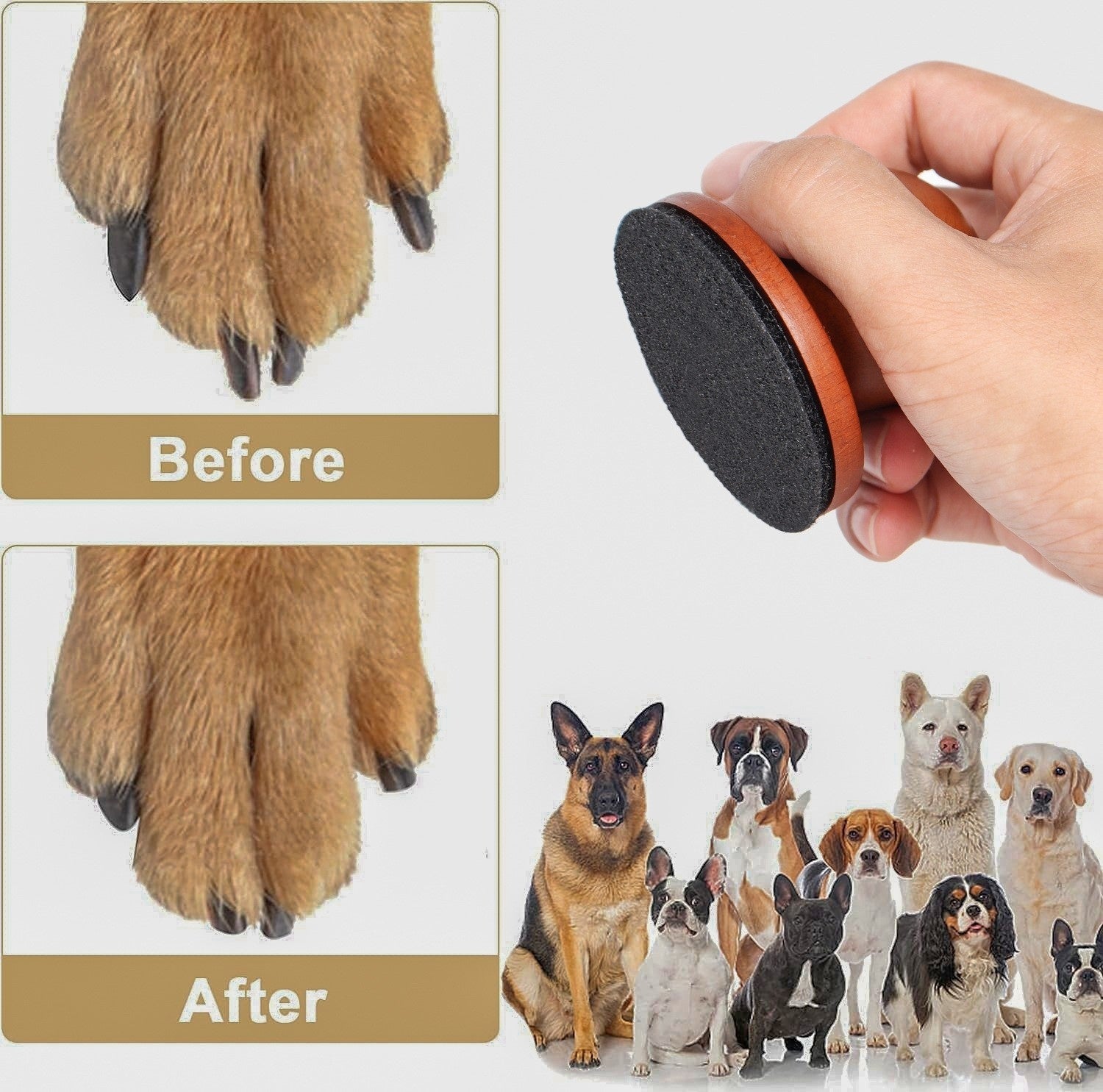 HKM-033171 Wooden Dog Claw Grinding Removable Pet Nail Repair Board