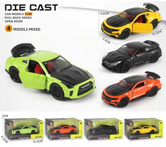 HKM-033363 1:36 Scale Pull Back Alloy Diecast Car Toy for Collectors and Kids