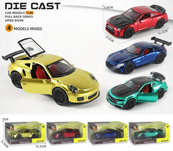 HKM-033363 1:36 Scale Pull Back Alloy Diecast Car Toy for Collectors and Kids