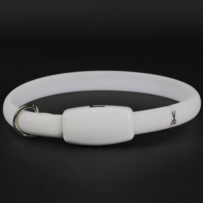 HKM-033427 Luminous Rechargeable Dog Walking Leash with Monochrome Collar