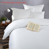 HKM-033491 Cotton Satin Four-Piece Bedding Set for 1.8m (6 feet) Beds, 100% Pure Cotton, Dark/Edge Duvet Covers and Pillowcases