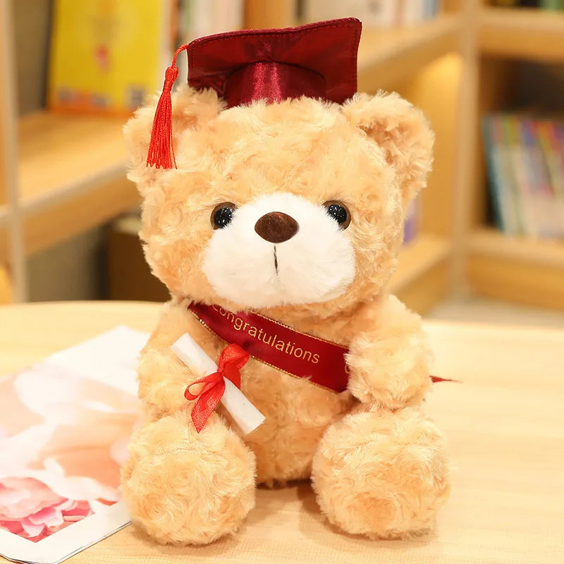KTX-033555 Doctor Graduation Bear Plush Toy - Commemorative Stuffed Doll for All Ages