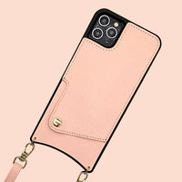 HKM-033811 Diagonal Lanyard Phone Case for iPhone and Huawei Models - Fashionable TPU Holster with Card Holder