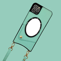 HKM-033811 Diagonal Lanyard Phone Case for iPhone and Huawei Models - Fashionable TPU Holster with Card Holder