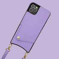 HKM-033811 Diagonal Lanyard Phone Case for iPhone and Huawei Models - Fashionable TPU Holster with Card Holder
