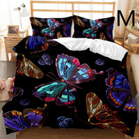 HKM-033875 Butterfly Series 3-Piece Modern Bedding Quilt Cover Set with 3D Digital Printing