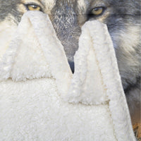 HKM-033875 Sherpa Fleece Blanket with Native American Wolf Design - Plush Throw for Bed, Couch, and Nursery (50x60 Inch & 60x80 Inch)
