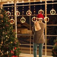 HKM-034003 LED Christmas Curtain String Lights for Indoor Holiday Decoration