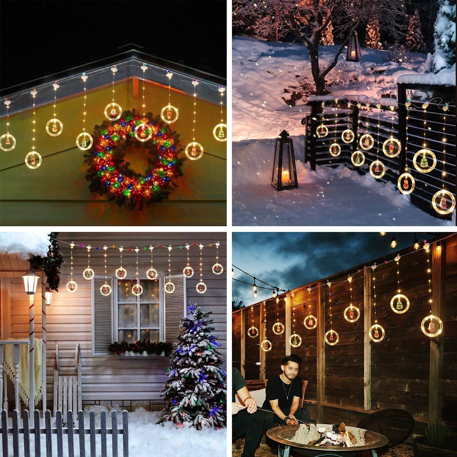 HKM-034003 LED Christmas Curtain String Lights for Indoor Holiday Decoration