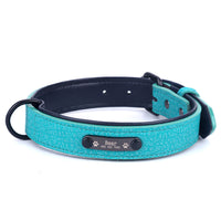 HKM-034067 Customizable Anti-Loss Dog Collar with Nameplate and Traction Rope – Durable Super Fiber and Metal Design