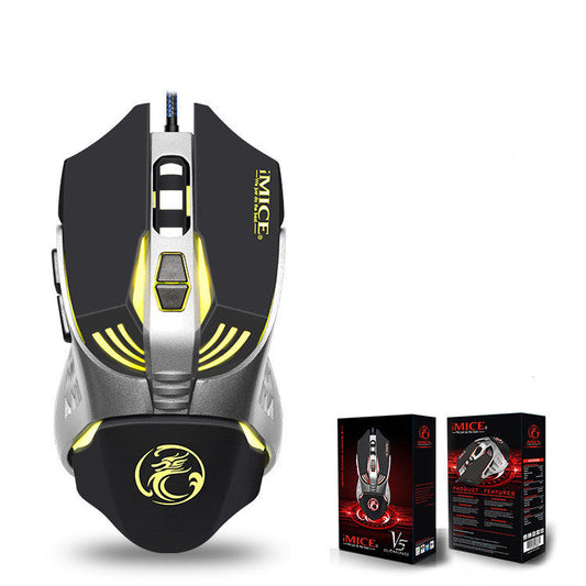 HKM-034067 High-Precision Wired Gaming Mouse with 4000 DPI Optical Sensor and 7 Buttons