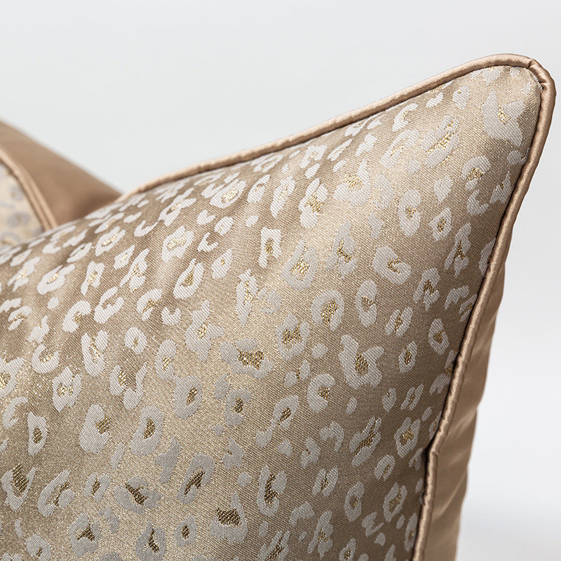 HKM-034259 Leopard Print Polyester Pillowcase with Backrest for Bedroom Decor, 45x45cm