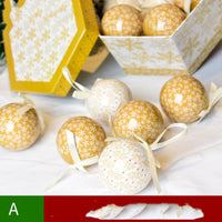 HKM-034323 Christmas Gift Box with Christmas Tree Decoration Pendant - Foam, 7.2cm, Variety of Prints, Includes 1 Bubble Sticker Christmas Ball