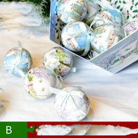 HKM-034323 Christmas Gift Box with Christmas Tree Decoration Pendant - Foam, 7.2cm, Variety of Prints, Includes 1 Bubble Sticker Christmas Ball