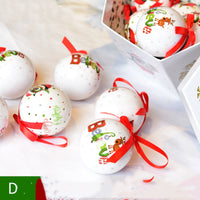 HKM-034323 Christmas Gift Box with Christmas Tree Decoration Pendant - Foam, 7.2cm, Variety of Prints, Includes 1 Bubble Sticker Christmas Ball