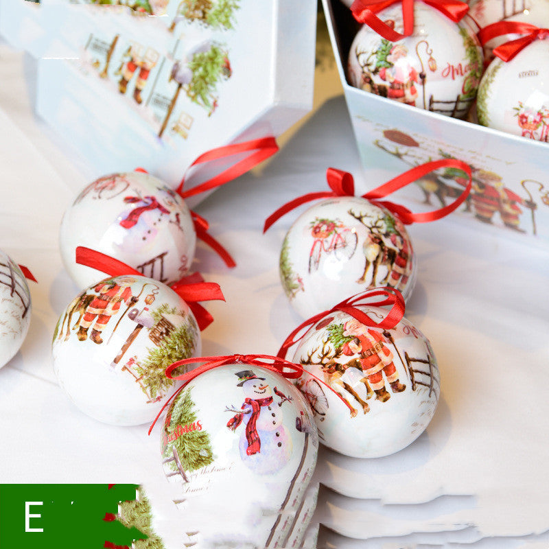 HKM-034323 Christmas Gift Box with Christmas Tree Decoration Pendant - Foam, 7.2cm, Variety of Prints, Includes 1 Bubble Sticker Christmas Ball