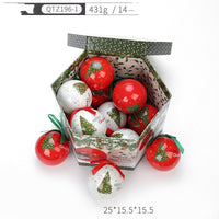 HKM-034323 Christmas Gift Box with Christmas Tree Decoration Pendant - Foam, 7.2cm, Variety of Prints, Includes 1 Bubble Sticker Christmas Ball