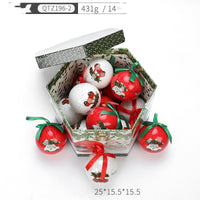 HKM-034323 Christmas Gift Box with Christmas Tree Decoration Pendant - Foam, 7.2cm, Variety of Prints, Includes 1 Bubble Sticker Christmas Ball