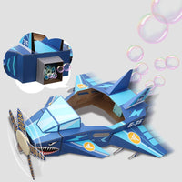 HKM-034451 Wearable DIY Shark Plane 3D Paper Puzzle Toy for Kids - Pretend Play Model
