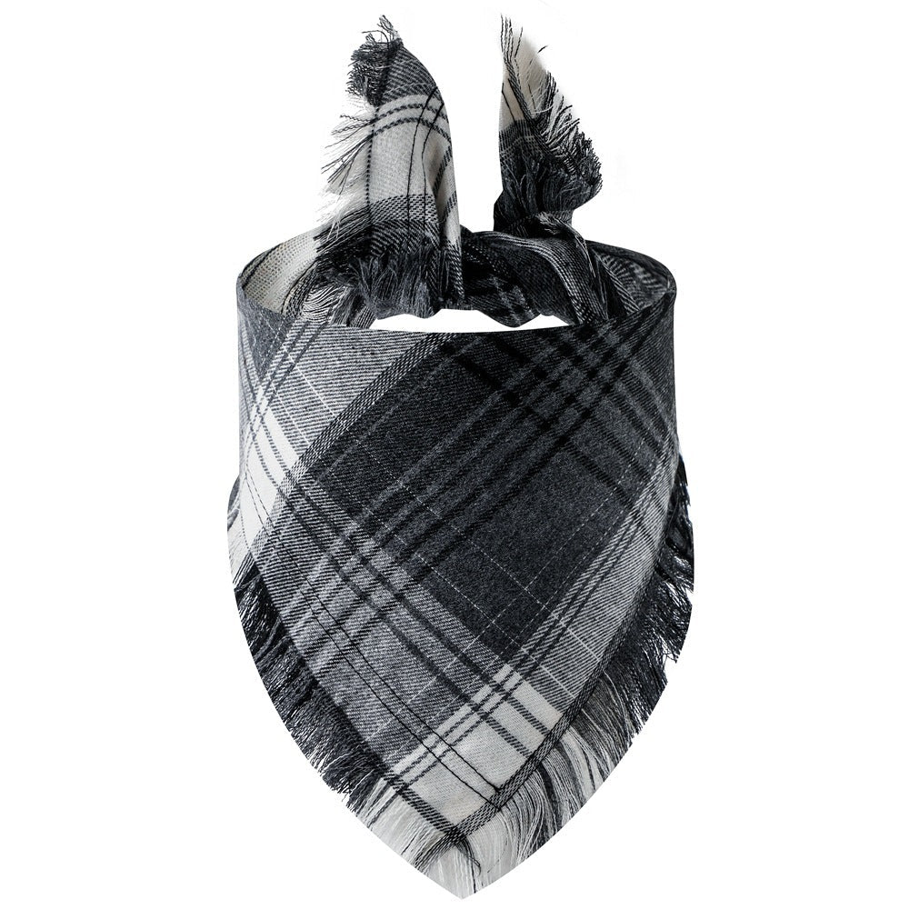 HKM-034579 Plaid Triangle Scarf for Dogs - Various Styles and Sizes Available