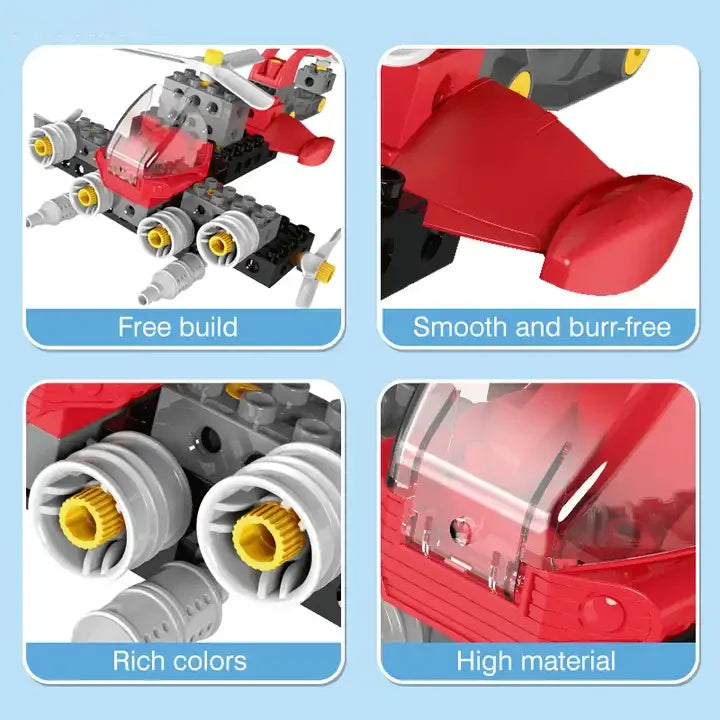 KTX-034707 DIY Airplane Building Blocks Set - 50-Piece Educational Puzzle for Kids, Ages 0-14