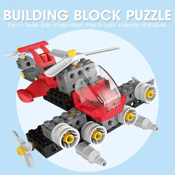 KTX-034707 DIY Airplane Building Blocks Set - 50-Piece Educational Puzzle for Kids, Ages 0-14